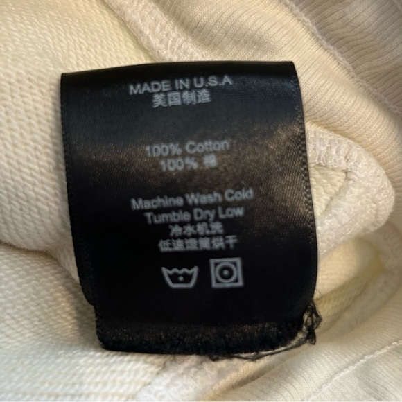 Rhude Men’s Embroidered Logo Loopback Cotton Jersey Sweatpants in Cream, Small - Picture 13 of 13